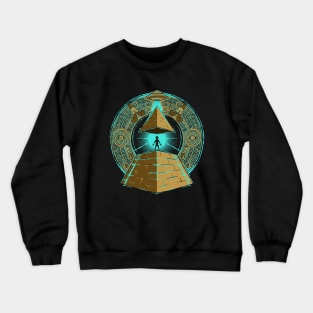 Pyramid alien illustration Crewneck Sweatshirt